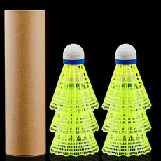 세잎클로버 안전한 나일론 베드민턴공, 옐로우, 6개, 1개입