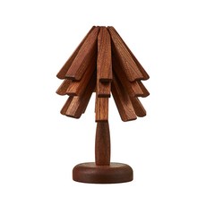 YOGI NAGE 直立樹造型木製鍋墊, 深棕色, 1個
