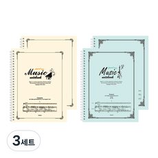 misoro 5000 音樂線圈筆記本 2種套組 2313, 象牙白, 薄荷綠, 6套