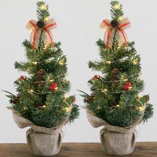 聖誕樹組合 2入, 紅絲帶