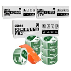 스코라 고투명 테이프 경포장 48mm x 50m 6p + 커터기 세트, 3세트