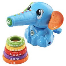 Leap Frog 跳跳蛙 疊疊樂小象 可愛小象套圈圈 學習數數、顏色和數字, 1組, 藍色