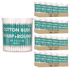 URBAN LEAVES 美容棉籤 圓形+尖頭, 200支, 20罐