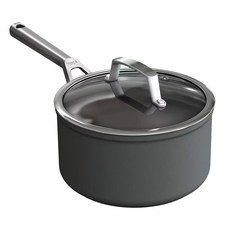 Berndes 寶迪 PASCAL 單柄小湯鍋 不鏽鋼鍋 附強化玻璃蓋, 20cm, 1組, 黑色