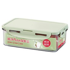 LocknLock 樂扣樂扣 BISfree Pure 長方形分隔保鮮盒 淺綠色 1L, 容器 + 蓋子, 1個