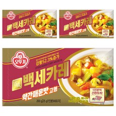 오뚜기 백세카레 고형 약간매운맛, 200g, 3개