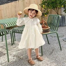 Orange DAMOM 女童蕾絲領仙女洋裝