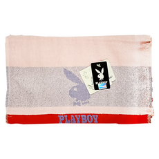 PLAYBOY奢華段條毛巾-33*76CM 純棉柔軟吸水手巾, 粉色, 1入