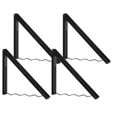 AMOS 收納衣物 耐重10kg 隱形幾何衣架, 黑色, 4個