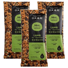 Doggy Willie 小犬威利 輕寵食 凍乾主食 羊肉+蘑菇, 低敏, 含天然蕈菇多醣體, 富含膳食纖維, 適合所有年齡段, 青豆蕈菇羊肉, 15g, 3包