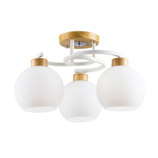 Honey Comb 北歐風半吸頂三燈 簡約設計 適用於各種居家空間, 1入, 白色