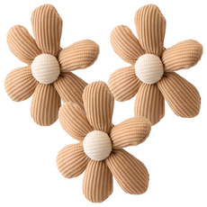 沐慕家居 黏貼式無痕花朵掛勾, 卡其小花 卡其色, 3個