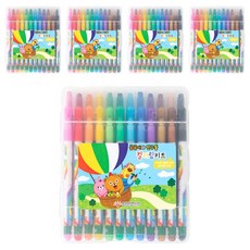 BosungInd 小熊Gomgom與朋友們著色套組 12色彩色鉛筆 + 12色彩色筆組合, 5套