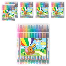 BosungInd 小熊Gomgom與朋友們著色套組 12色彩色鉛筆 + 12色彩色筆組合, 6套