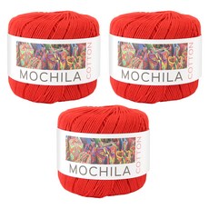 brandyarn Mochila系列 棉針織線, 紅色, 100%棉, 3捲
