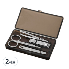 THREE SEVEN 指甲剪 4件組 TS-4118LC, 銀色, 黑透明, 2套