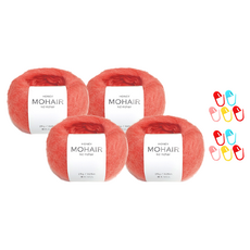 니뜨 허니 모헤어 실 25g x 2p + 단수링 5p 세트, 17 자몽(실) + 랜덤발송(단수링), 2세트