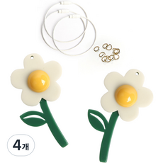 브랜드얀 아크릴참 계란꽃 2p + 와이어링 3p + 오링 10p 세트, 와이어링(화이트), 4개