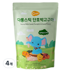 오늘도 다롱스틱 단호박고구마 유아쌀과자, 혼합맛(단호박/고구마), 110g, 4개