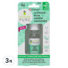 네일에이드 비건 퓨어 얼티메잇 아이언아머 하드너, 15ml, 3개