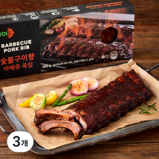 KCOOK 숯불구이향 바비큐 폭립, 400g, 3개
