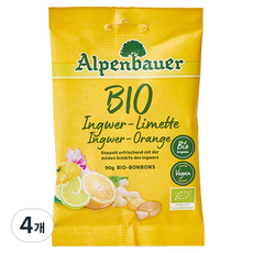 알펜바우어 유기농 진저 라임 오렌지 캔디, 90g, 4개