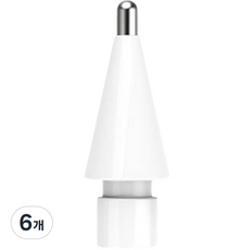 랩씨 애플펜슬 프로 USB-C 2세대 1세대 호환 반영구 메탈 펜촉 샤프형 2mm, 실버, 6개