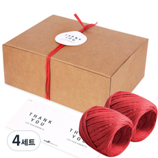 인디케이 모던 선물상자 4호 12p + 라피아 2p + 라벨 12p, 크라프트, 4세트