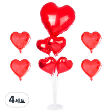 PARTYSHOW 派對氣球佈置裝飾架組 70cm, 愛心款(紅色), 4組