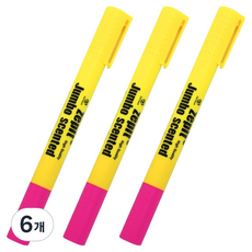 POPO FANCY Jefit 2合1 Jumbo 雙色螢光筆, 6個, 霓虹粉 + 霓虹黃