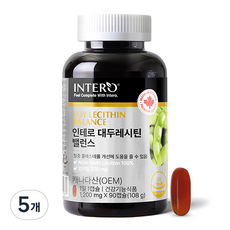 인테로 대두 레시틴 밸런스 108g, 90정, 5개