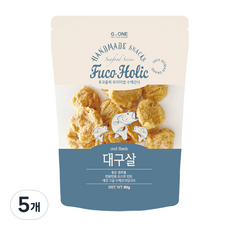 후코홀릭 강아지 해산물 간식, 대구살, 80g, 5개