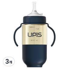유피스 PPSU 빨대컵 6M, 260ml, 3개, Daddy Blue