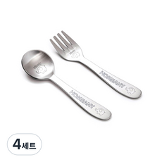 홈애니 유아 양식커트러리 세트, 4세트, 코끼리, 스푼 + 포크 4세트, 코끼리, 스푼 + 포크
