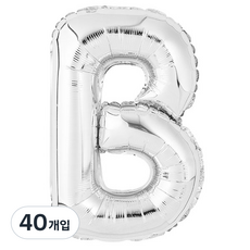 파티팡 알파벳은박풍선 소, 실버 B, 40개입