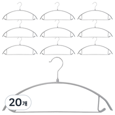 Back to Basics 防肩角變形 360度旋轉 防滑鋼製衣架, 20個, 灰色