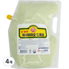 오뚜기 오쉐프 와사비 마요 드레싱, 2kg, 4개