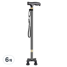 타엔피카 경량 높이 조절 야간 조명 지팡이 발4개, 블랙, 6개