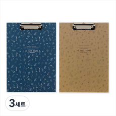 花朵文件夾板 A4 2種組, 花棕色+花藍, 3組