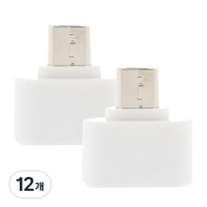 올웨이즈 마이크로 5핀 USB OTG 젠더, 1.2cm, 화이트, 12개