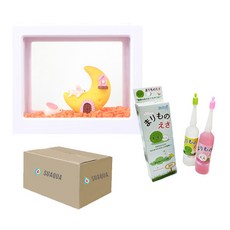 SUAQUA Marimo Moon 兔白塊魚缸套組+Marimo 飼料 36ml x 2p, 混色