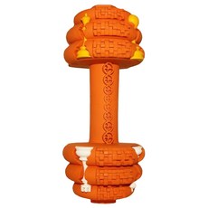 Petopia 拍拖皮婭 寵物天然橡膠超耐咬玩具, 1個, 圓啞鈴 橘色