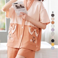 씨오브비 커플용 러블리 부드러운 통기성 잠옷 세트