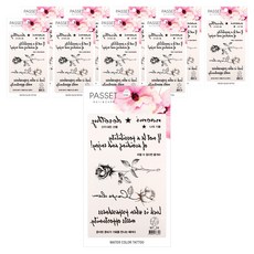 PASSET 水彩紋身貼紙, WT24, 10個