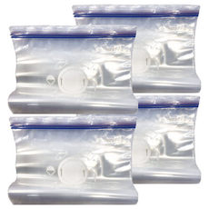 雙密封保鮮袋 防串味 食用級PE材質 冰箱保鮮, M(22 x 18cm), 15個, 4盒