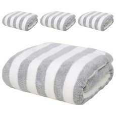 SOG購物 珊瑚絨浴巾 140 x 70cm, 灰色, 4條