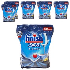 finish 餐具小紅球清潔錠 All in one 洗碗機專用 58顆, 1.044kg, 6袋