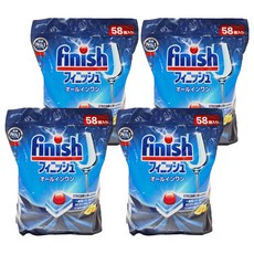finish 餐具小紅球清潔錠 All in one 洗碗機專用 58顆, 1.044kg, 4袋