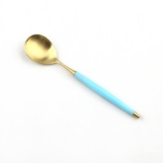 Bogen 르비앙 金色餐具沙拉匙, 柔藍色, 1個