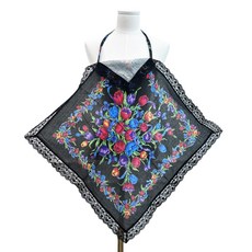 Bareunliving 花朵絲巾圍裙, 1個, 黑色